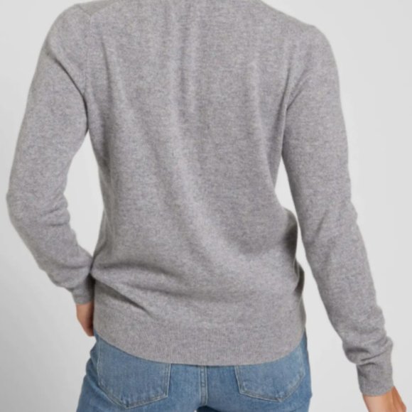 White Stag Crossover Ribbed V-Neck Sweater - Grey Heather #WL40324 - Picture 3 of 16